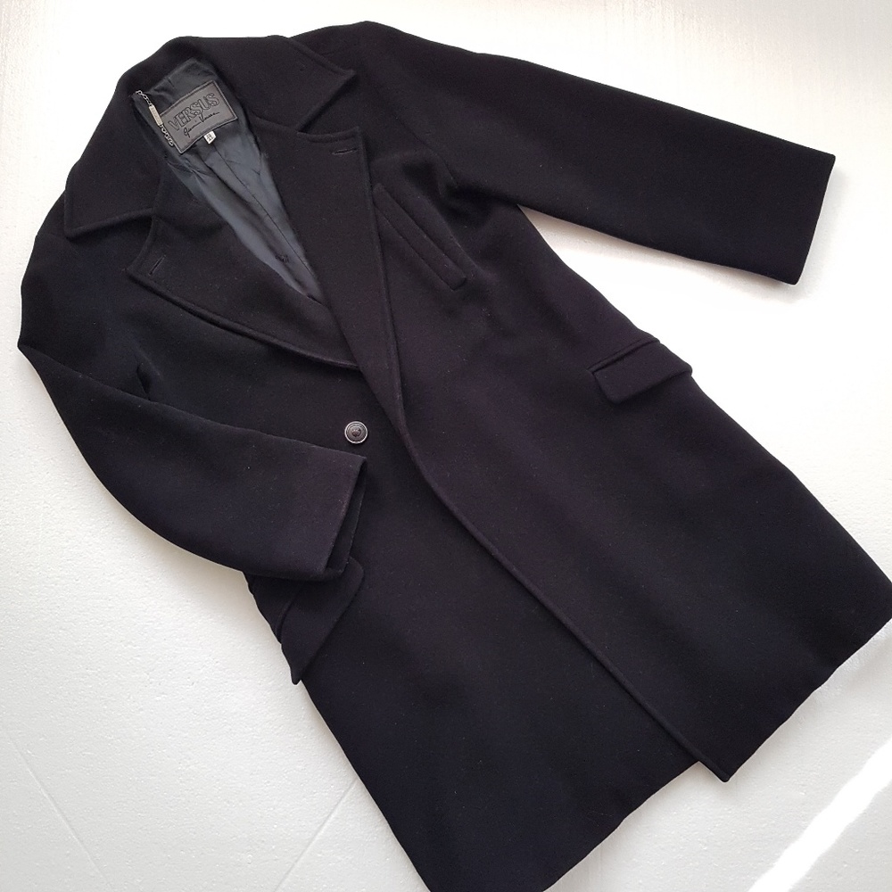 Flash SALE! Vintage Versus Versace Black Wool Coat